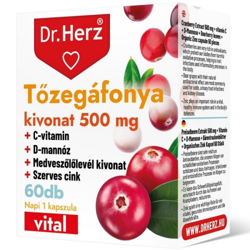 Dr.Herz Tőzegáfonya 500 mg kapszula 60x