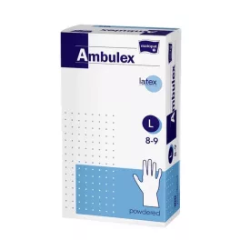 Vizsgálókesztyű AMBULEX latex L púderes 100x