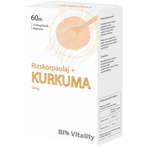 Kurkuma-Rizskorpa olaj kapszula BIO VITALITY 60x