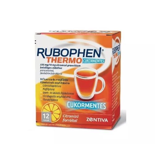 Rubophen Thermo cukormentes 500mg/10mg citromízű 12x