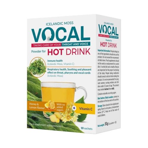 Vocal Hot Drink étrendkiegészítő italpor méz citro 10x5g