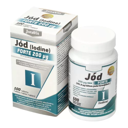 JutaVit Jód 200mcg FORTE tabletta 100x