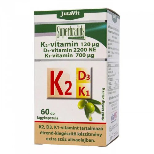 Jutavit K2 vitamin 120 mcg+D3+K1 lágy kapszula 60x