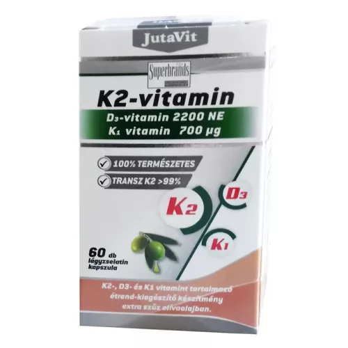 Jutavit K2 vitamin 120 mcg+D3+K1 lágy kapszula 60x