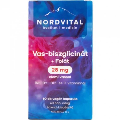 Nordvital Vas-biszglicinát 28 mg vegán kapsz. 60x