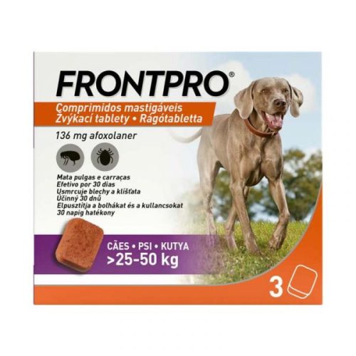Frontpro 136 mg rágótabletta kutyáknak 25-50 kg a. 3x
