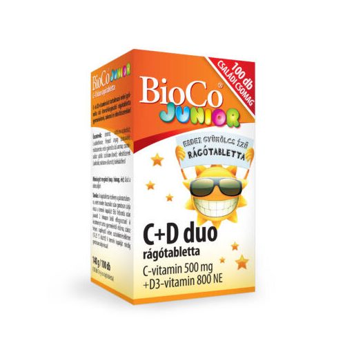 Bioco C+D3 Duo Junior rágótabletta Erdeigyümölcs 100x
