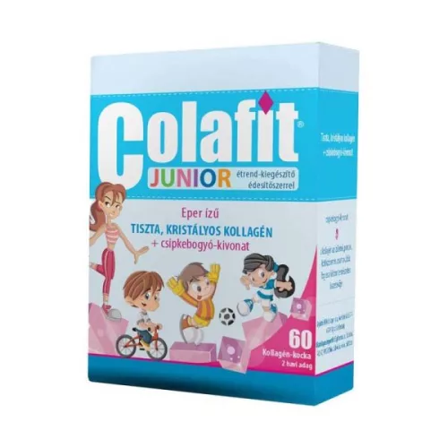 Colafit Junior Kollagénkocka Csipkebogyó 60x