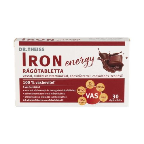 Dr.Theiss Iron Energy rágótabl.édesítősz.csokoládé 30x