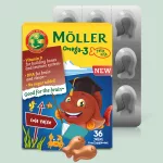 Möllers Omega 3 gumivitamin kólaízű halacska 36x