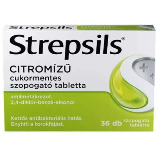 Strepsils citromízű cukormentes szopogató tabletta 36x