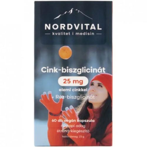 Nordvital Cink-biszglicinát 25 mg vegán réz kapsz. 60x