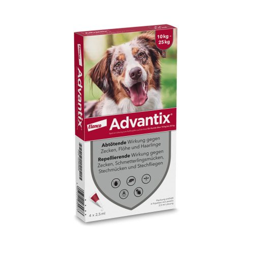 Advantix spot-on cseppek kutyának 10-25 kg a.u.v. 1x2,5ml