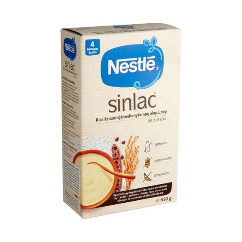 Sinlac Rizs és Szentjánoskenyérmag alapú pép s.gy. 650g papírdobozban