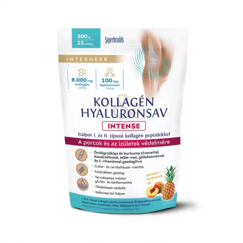 Interherb Intense kollagén hyaluronsav por ananász 300g