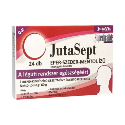 JutaVit Jutasept szopogató tabl.Eper-Szeder-Mentol 24x