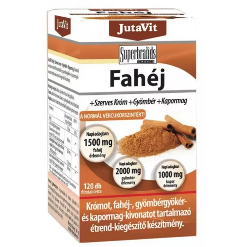 JutaVit Fahéj+Szerves Króm+Gyömbér+Kapormag ftbl. 120x