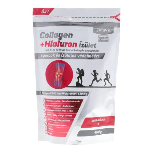 JutaVit Collagen+Hialuron Ízület por Eper-Málna 400g