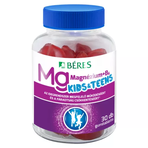 Béres Magnézium B6 gumitabletta Kids/Teens málna 30x