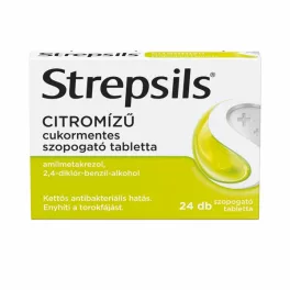 Strepsils citromízű cukormentes szopogató tabletta 24x