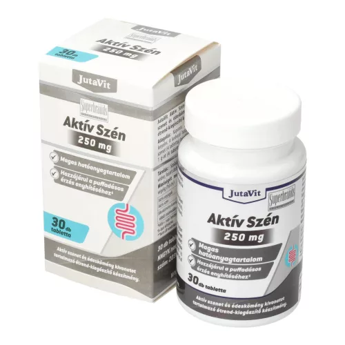 JutaVit Aktív szén 250 mg tabletta 30x
