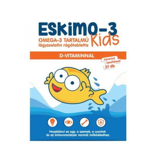 Eskimo 3 Kids Omega-3 D-vit. rágótabletta narancs 27x