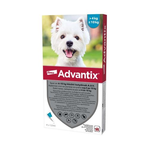 Advantix spot on 1,0ml 4-10kg között kutya a.u.v. 4x