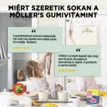 Möllers Omega 3 gumivitamin eper ízű halacska 36x