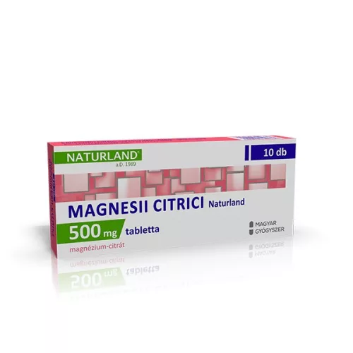Magnesii citrici NATURLAND 500 mg tabletta 10x