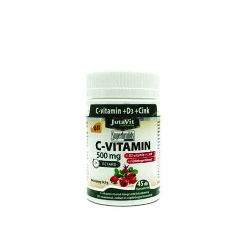 JutaVit C-vitamin 500 mg Csipkebogyó+D3 retard ft 45x