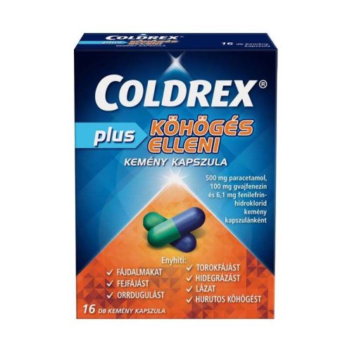 Coldrex Plus köhögés elleni kemény kapszula 16x buborékcsomagolásban