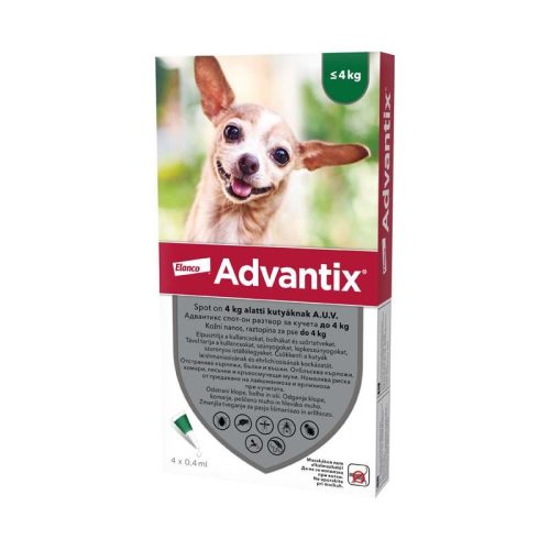 Advantix spot on 0,4ml 4kg alatti kutya a.u.v. 4x