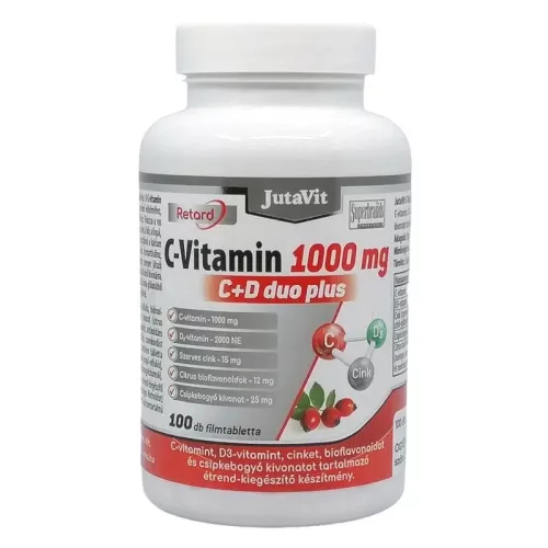 JutaVit C-vitamin 1000mg C+D DUO Plus ret.ftbl. 100x