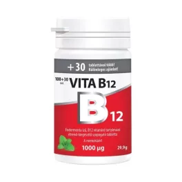 Vita B12 1000 szopogató tabletta Fodormenta VITABA 100x+30x