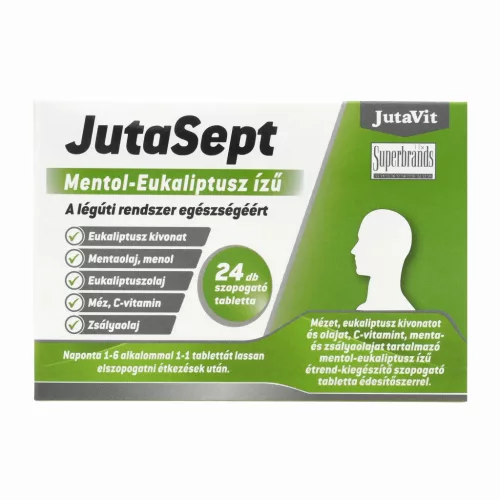 JutaVit Jutasept szopogató tabletta Menta 24x