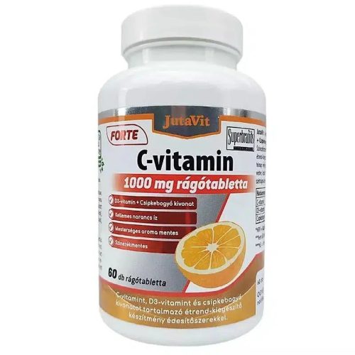 JutaVit C-vitamin 1000 mg +D3 Csipkeb.FORTE rágóta 60x