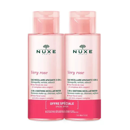 NUXE Very Rose 3in1 hidr.micellás víz normál b. 2x400ml