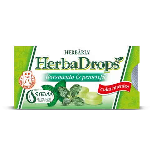 HerbaDrops Borsmenta- Pemetfű cukorka HERBÁRIA 16g