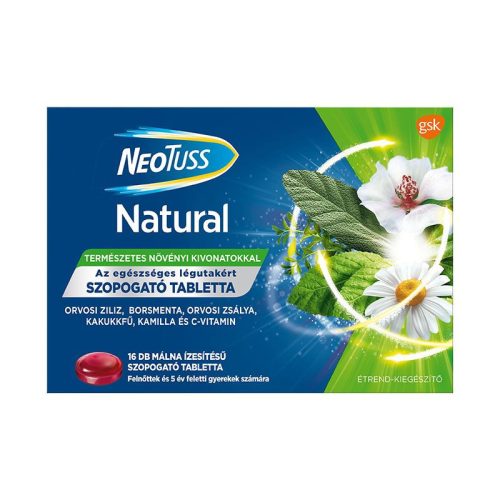 Neotuss natural szopogató tabletta málna 16x