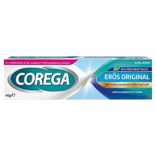 Corega műfogsorrögzítő krém erős rögzítés Mentolos 40g