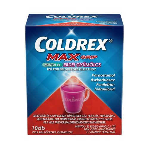 Coldrex MaxGrip mentol és erdei gyümölcs ízű por 10x